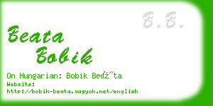 beata bobik business card
